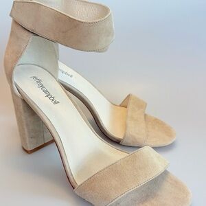 Jeffrey Campbell Beige Suede Block Heels